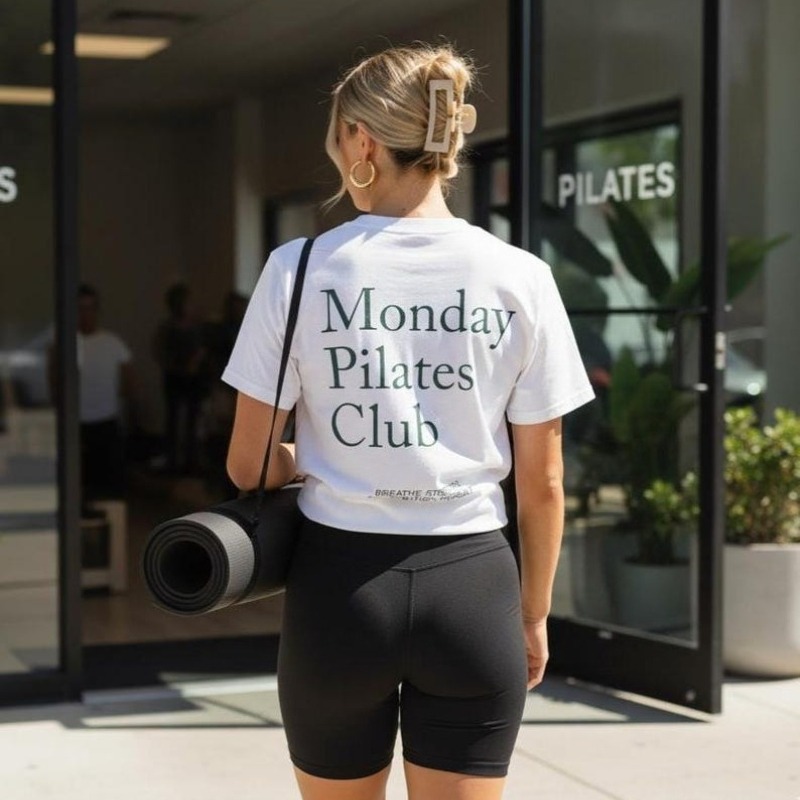 Yoga Fitness Fit Club - Футболка для пилатеса Monday Pilates Club,